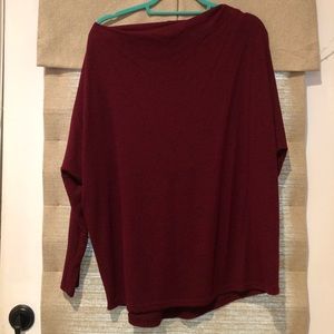 Off the shoulder maroon light sweater